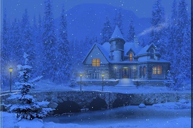 Free Wallpapers By ART TLC, Wallpapers TLC, 3D Snowy Cottage ...