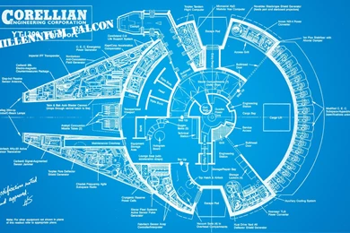 Star Wars Blueprints Millennium Falcon Free Desktop Backgrounds ...