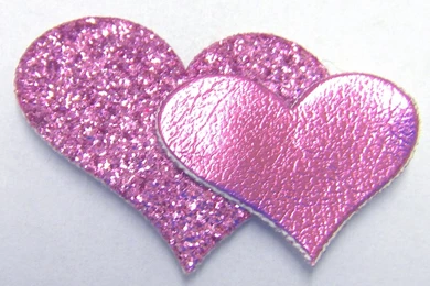 Glitter Double Hearts Purple Wallpapers