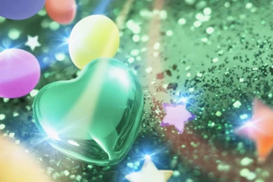Download Wallpapers 1280x1024 Green, Heart, Stars, Glitter ...