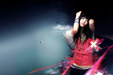Wallpapers Girl Asian Nature Abstract 1366x768
