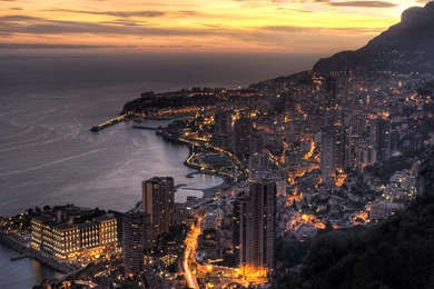 Desk Top Widescreen Wallpaper, Monaco, Free Night Desktop Wallpapers