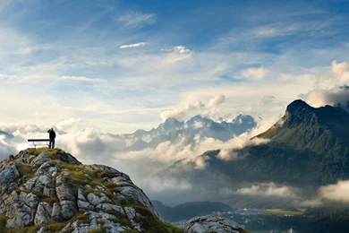 Bench On The Mountain Top Wallpapers   Nature Wallpapers