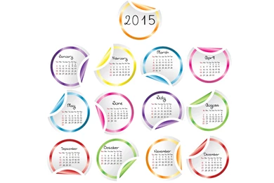 New Year 2015 Calendar Printable Vector Cards