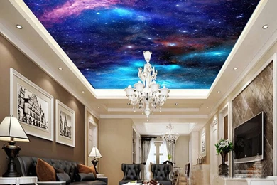 Custom Ceiling Wallpaper, Fantasy Star Wall For Apartments, Houses ...