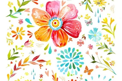 Posies Floral Art Print Watercolor Painting By Thewheatfield