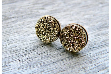 Gold Stud Earrings Etsy   JEWELRY GALLERY