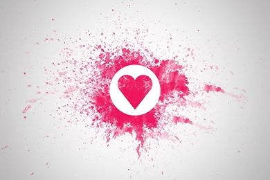 Heart Pink Splash Love Art 1920x1080px