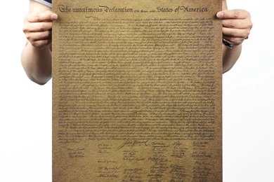 51*36cm US Declaration Of Independence Vintage Poster Art Home ...