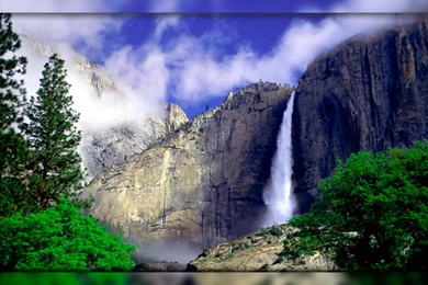 BEAUTIFUL WATERFALL SCENERY WALLPAPER