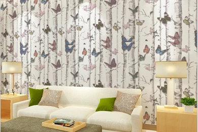 3D White Birch Butterfly Wallpapers Retro Nordic Wall Paper TV ...