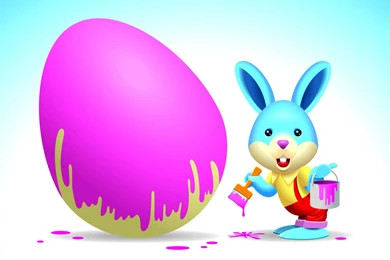 Easter Bunny Painting An Egg Purple   Seasonal Wallpapers Image ...