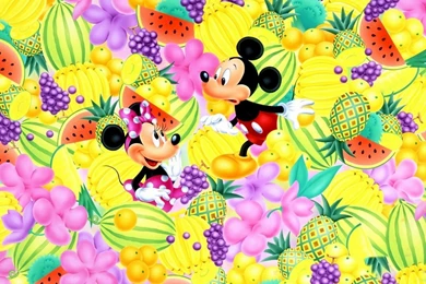 Cartoons Disney Company Fruits Mickey Mouse Minnie Mouse Wallpapers ...