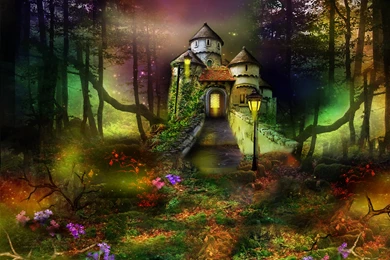 Digital Art 3d Phantasmagoria Castle Trees Forest Wallpapers ...