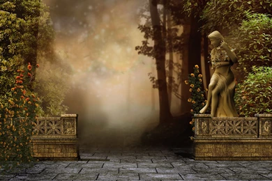 Statue 3d Art Artwork Statue Forest Wallpapers