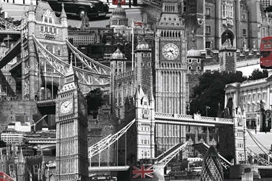 London Wallpapers In Black, White And Red At GoWallpapers UK