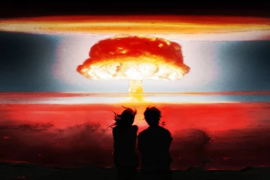 Nuclear Blast Bomb Explosion Anime Drawing Mushroom Cloud Nuclear ...