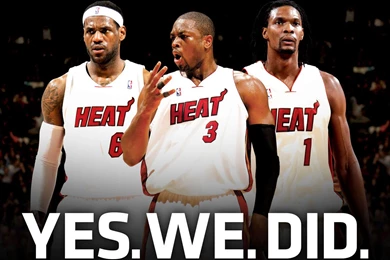 NBA Wallpapers: Miami Heat   Lebron James, Dwyane Wade, & Chris Bosh