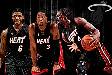 NBA Wallpapers: Miami Heat   Lebron James, Dwayne Wade, & Chris Bosh