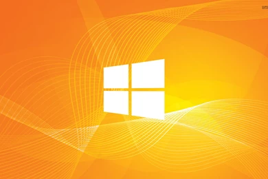 Windows 10 Simple White Logo On Orange Curves Wallpapers   Computer ...