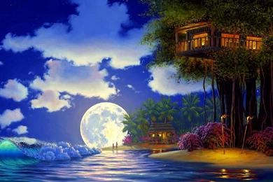 I Love Tree House: Love Night Tree House Wallpapers 1680x1050
