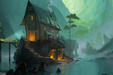 I Love Tree House: Tree House On The River Side Wallpapers 1920x1080