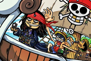 Artwork Captain Jack Sparrow Cartoons Crossovers Funny Monkey D ...