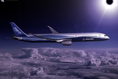 Boeing 787 dreamliner, aircraft, solar eclipse, clouds 148659.jpg