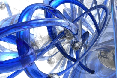 Blue Tubes And Silver Spheres Widescreen Wallpapers