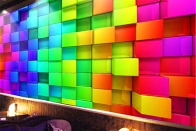 Wholesale Amazing 3D View Colorful Bricks Photo Wallpapers Art Wall ...