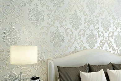 Damask Wallpapers For Walls Roll Paper Gold Silver Papel De Parede ...
