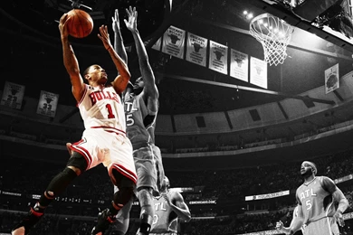 Wallpapers Chicago Bulls Logo Derrick Rose X More 1366x768 ...