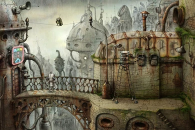 Wallpapers Fantasy Surreal Machinarium Robot City 1440x900 ...