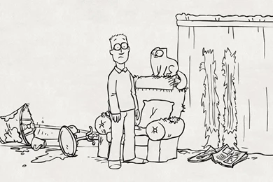 Download Wallpapers 1280x1024 Simons Cat, Cat, Chaos, Lamp, Chair ...