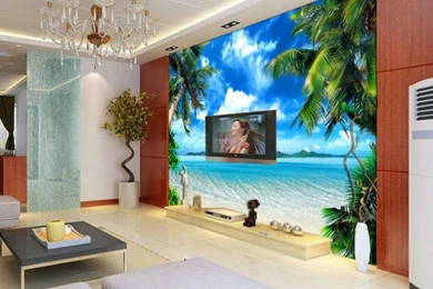 Tv Backgrounds Wall 3d Wall Murals Wallpapers Southeast Asia Scenery ...