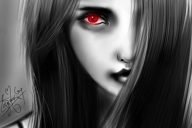 Picture Girl Face Hair Red Eye Monochrome Black And White HD Wallpapers