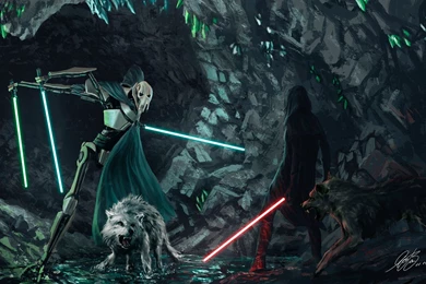 General Grievous Vs Sith Lord Commission Painting By Entar0178 On ...