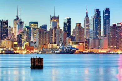 United States New Jersey Weehawken New York City Reflection ...
