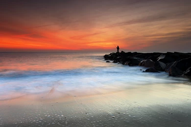 Early Morning Fishing, Monmouth Beach, New Jersey Widescreen ...