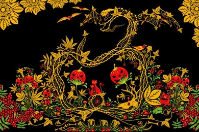 Halloween Khokhloma Free Psychedelic Wallpapers