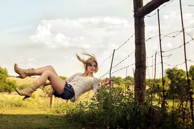 Girl Falling Over The Barbed Wire Fence Wallpapers   Photography ...
