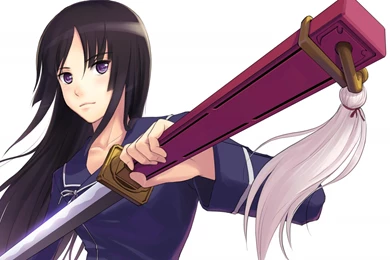 Yomi Ga Rei Zero Girl Brunette Sword
