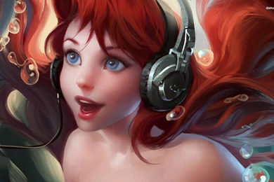 Ariel With Headphones Wallpapers   Artistic Wallpapers