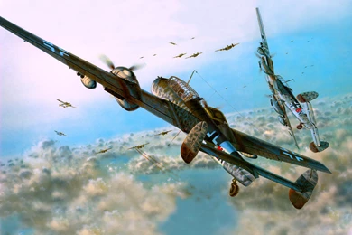 Wallpapers Airplane Painting Art Messerschmit bf 110 Aviation ...