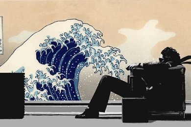 Music Waves Men Japanese Chairs Artwork Maxell The Great Wave Off ...