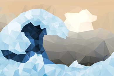 Low Poly: The Great Wave Off Kanagawa : Backgrounds