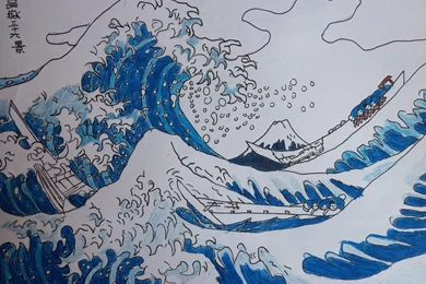 HOKUSAI ,in The Well Of The Great Wave Of Kanagawa By Kierankatsu ...