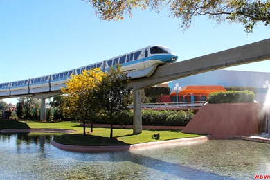 Monorail: The Blue Monorail Rolling Through Epcot's Future World.
