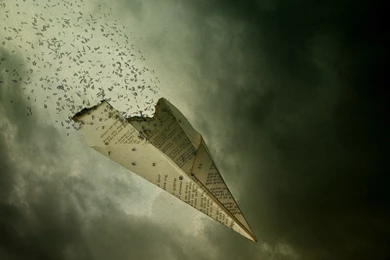 Letters Falling From Paper Plane Widescreen Wallpapers