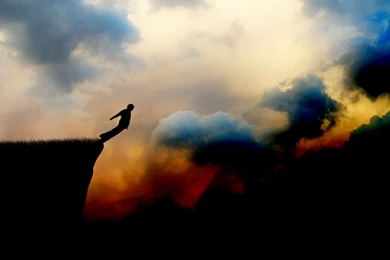 Clouds, Digital Art, Cliff, Anime, Falling Wallpapers HD